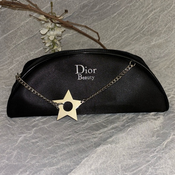 Dior Handbags - Dior beauty, authentic satin stud cosmetics/travel bag/pouch
